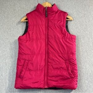 Alpine Tek Quilted Puffer Vest Women's Small Red Black Stars Reversible